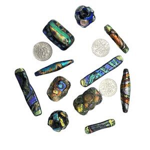 Beads Glass Handmade Dichroic Artisan Bold Flash Artist  Wayne Chapman Drilled